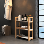 Three Tier Wooden Storage Rack White For Bedroom / Living Room / Office / Kitchen